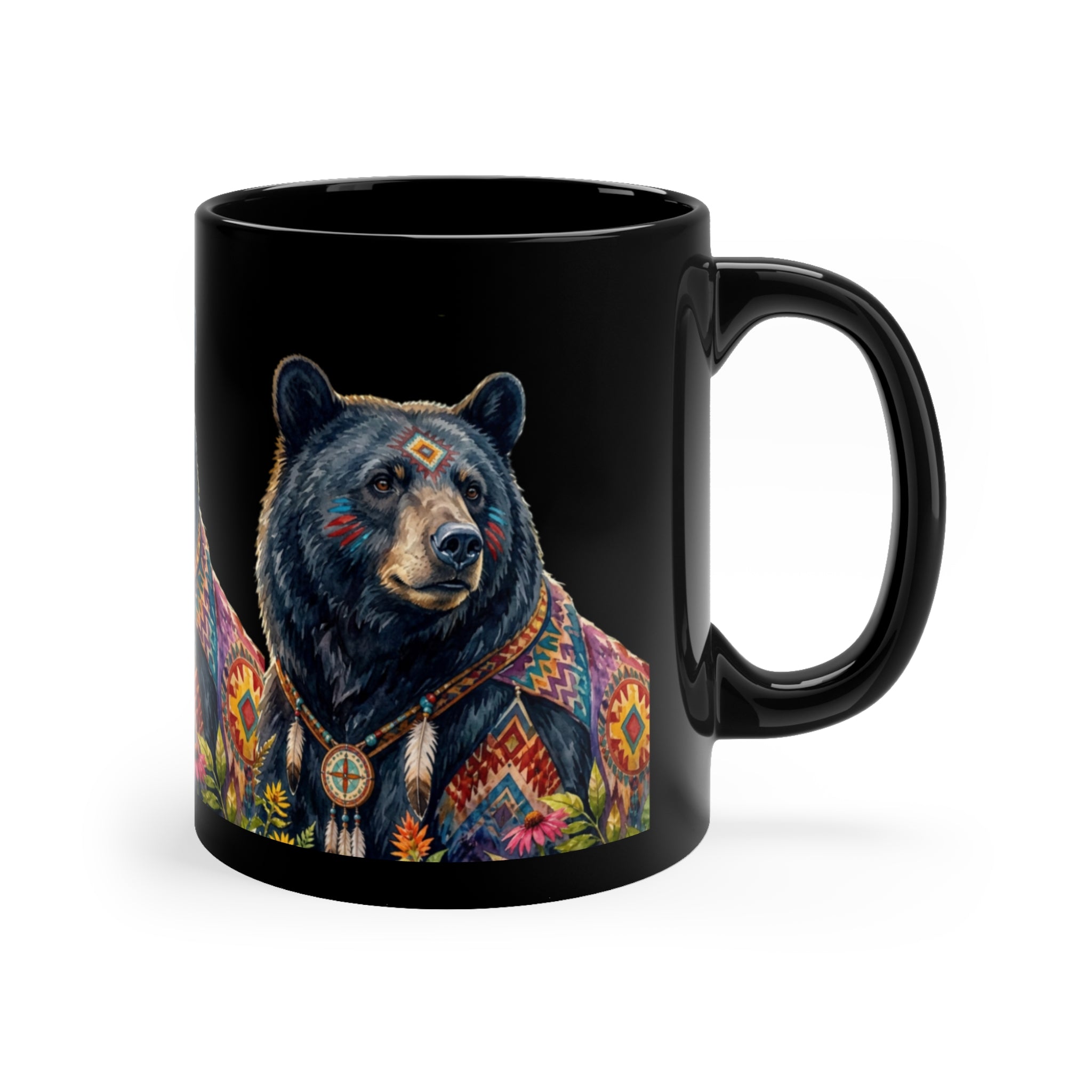Black Bear Coffee Mug — 11oz Black Ceramic