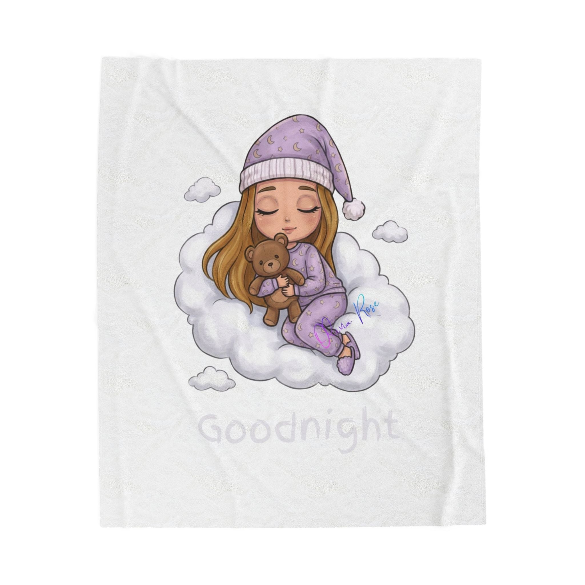 Goodnight Velveteen Plush Blanket – Olivia Rose