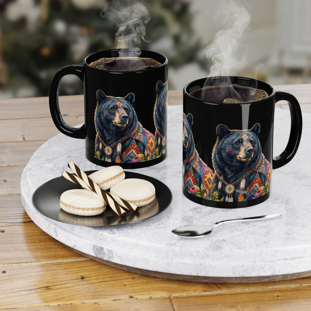 Black Bear Coffee Mug — 11oz Black Ceramic