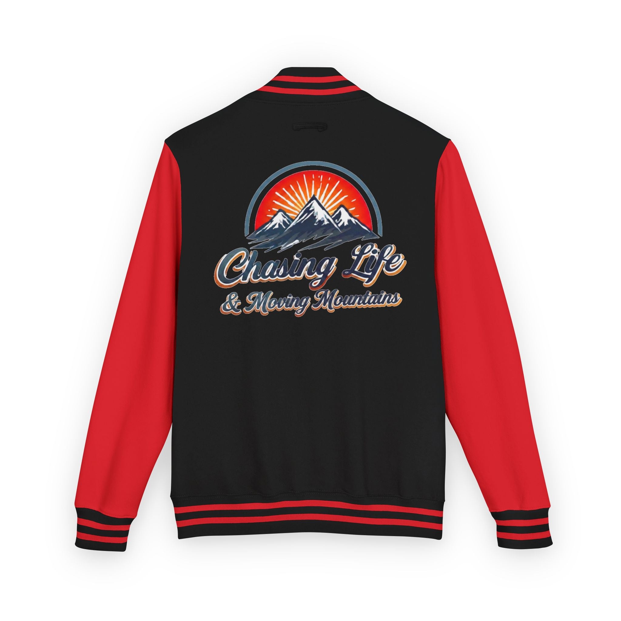 Letterman Jacket - "Chasing Life & Moving Mountains" Retro Mountain Varsity Jacketj