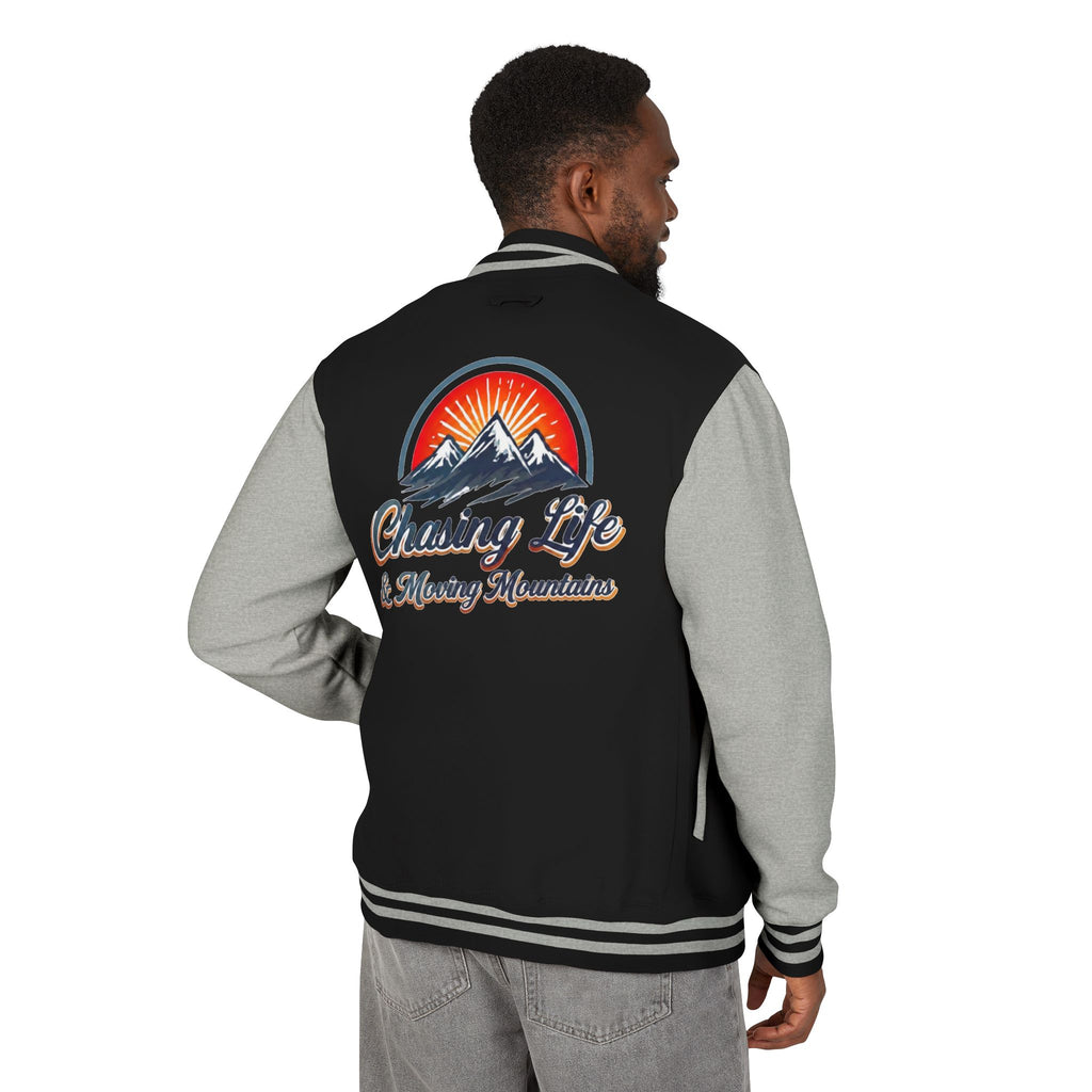 Letterman Jacket - "Chasing Life & Moving Mountains" Retro Mountain Varsity Jacketj